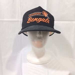 Vintage NFL Cincinnati Bengals Mens Corduroy Snapback Hat Black Cap Football